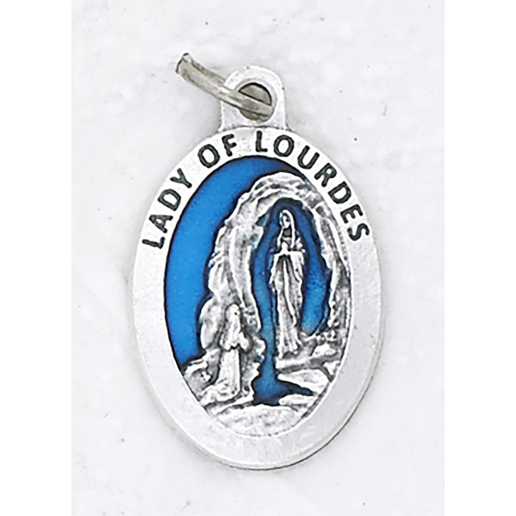 Lady of Lourdes Premium 1 Inch Enameled Medal - 4 Options