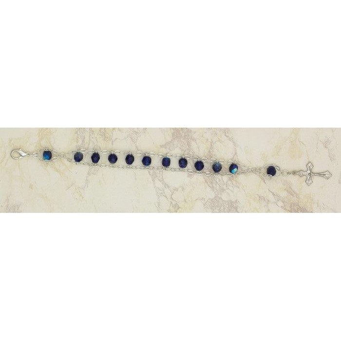 7 mm Blue - Ladder Rosary Bracelet - Pack of 4
