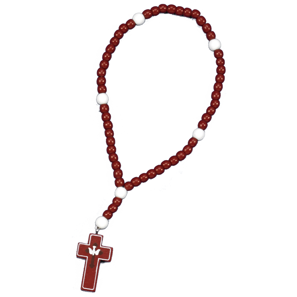 Red Wood Confirmation Rosary- Light of the World - Pack of 6