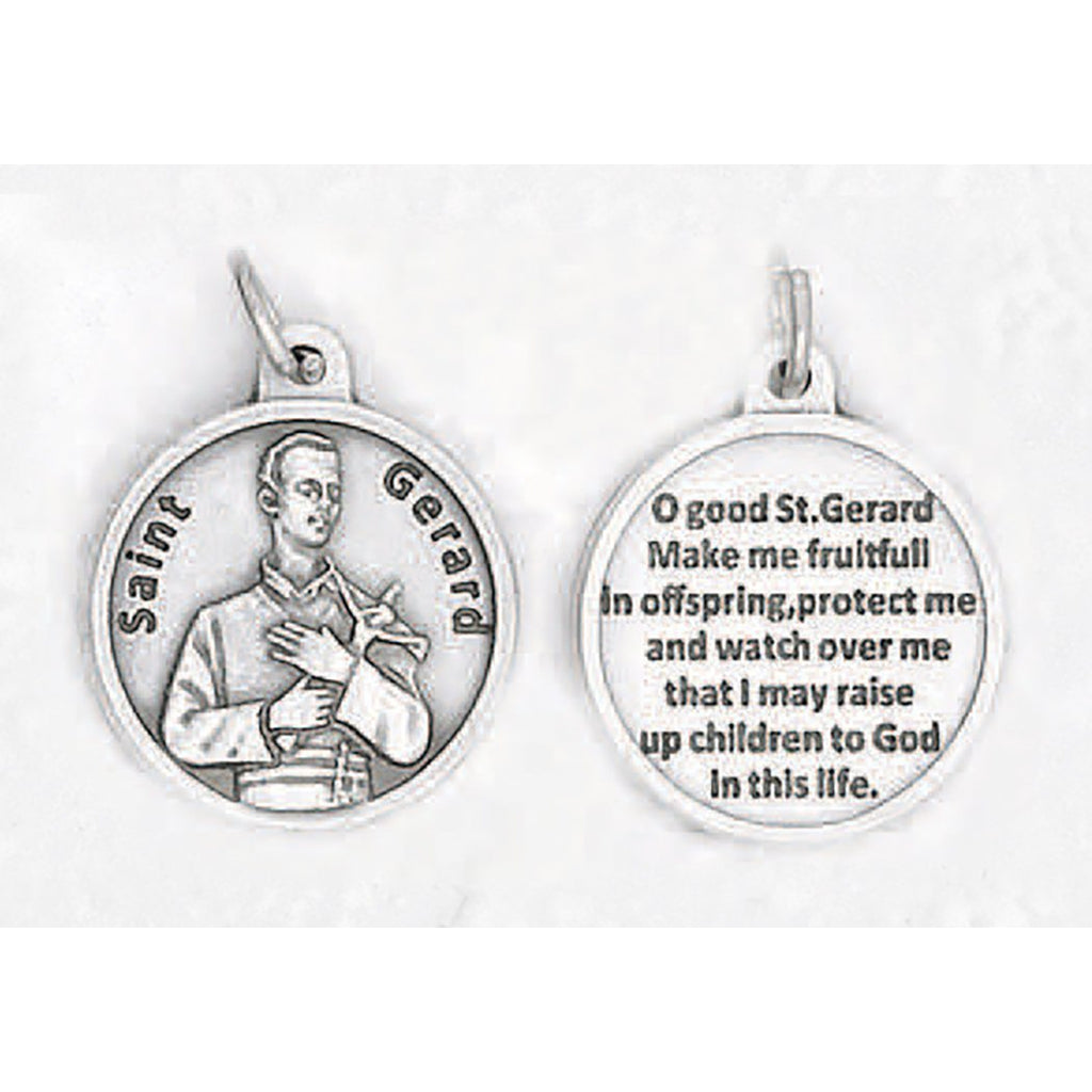 Saint Gerard Silver Tone Round Medal - 4 Options