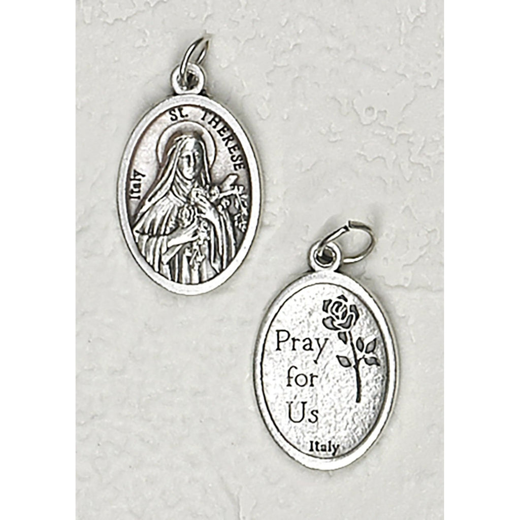Saint Therese Double Sided Rose Enamel Medal - 4 Options