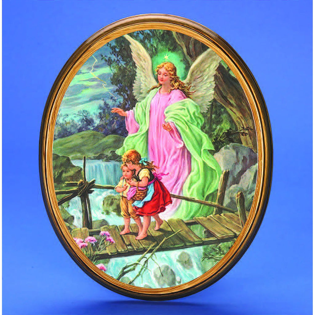 Oval Picture Guardian Angel - 2 Sizes