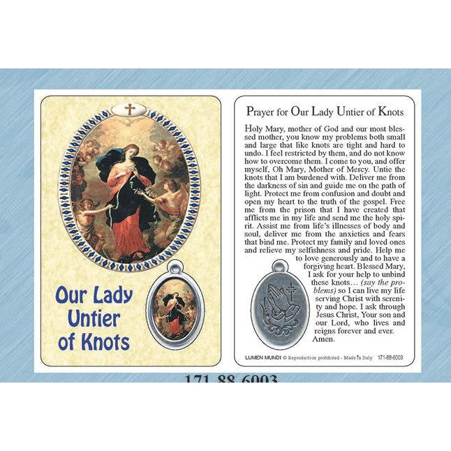 Untier of Knots - Prayer Card with Medal - Pack of 12