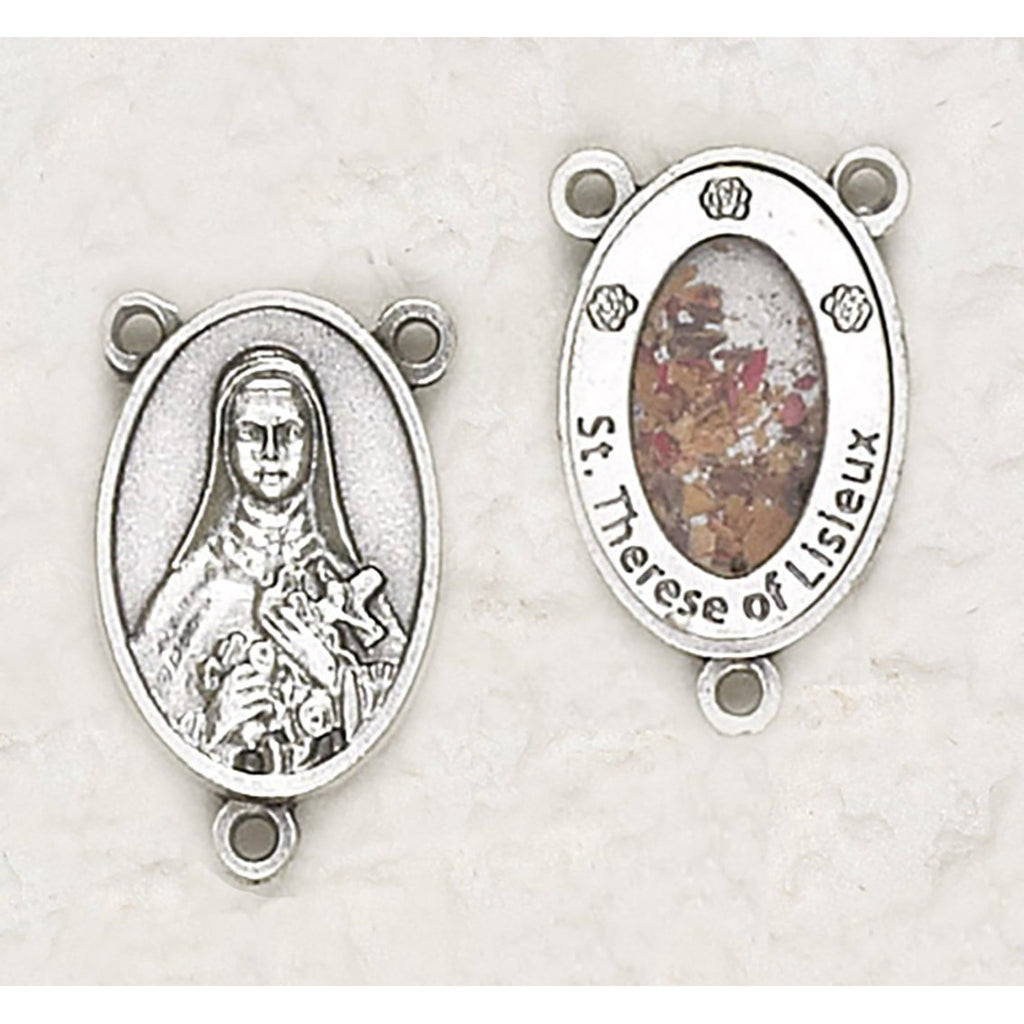 Saint Therese with Flowers Rosary Center - Pack of 12