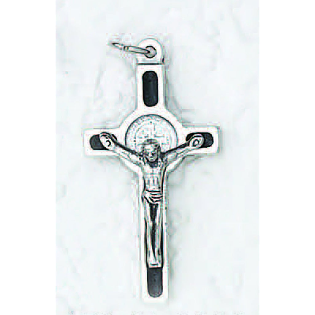 Saint Benedict Silver Tone Enameled Crosses - 10 Options