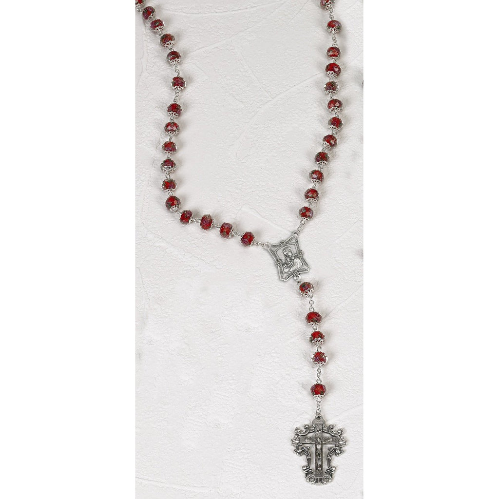 Red Genuine Crystal Rosary