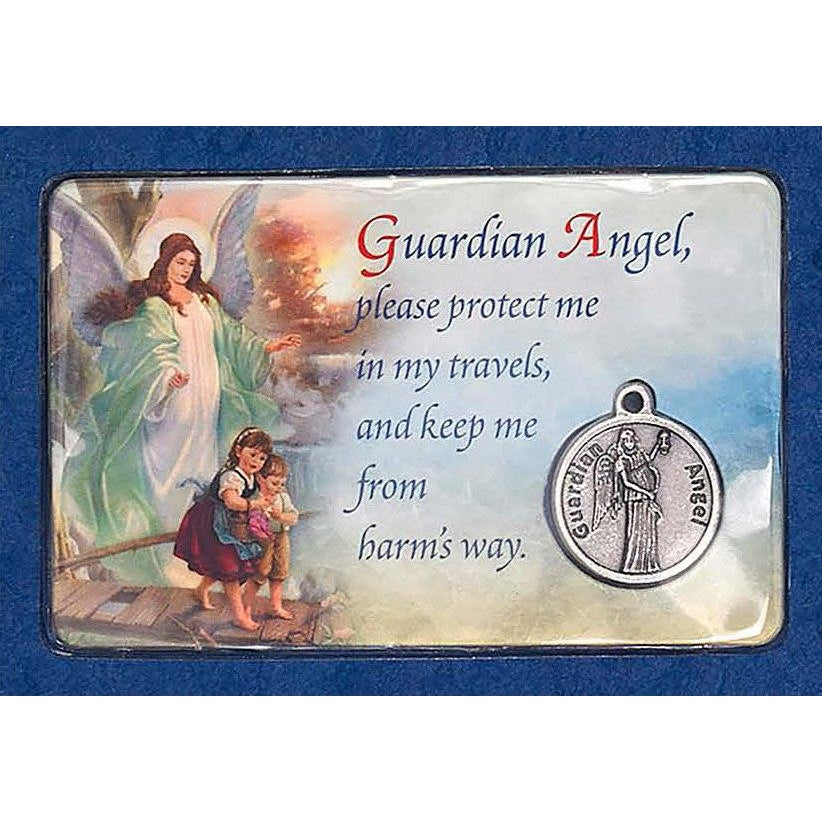 Guardian Angel Prayer Card With Medal - Pack of 12