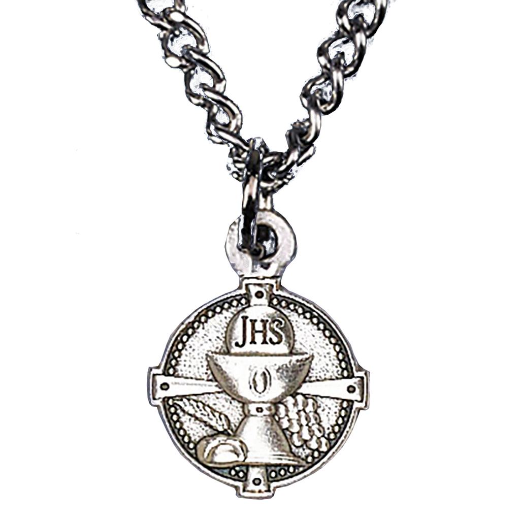 Communion Chalice Medal - Silver Tone - 4 options