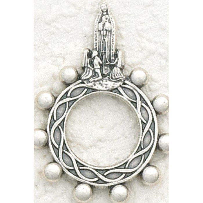 Lady of Fatima - Finger Rosary - Silver Tone