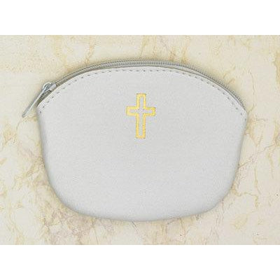 White zipper Rosary Pouch -  Pack of 12