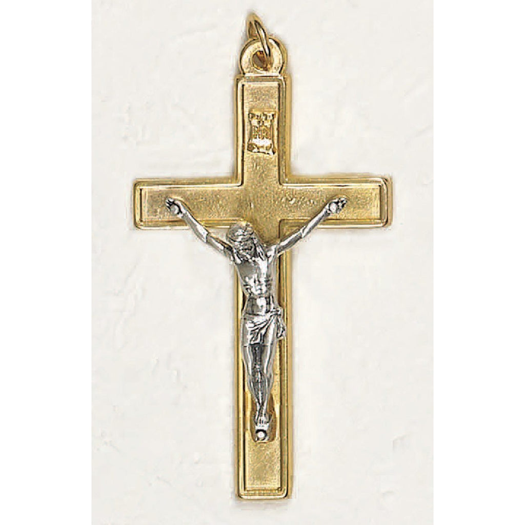 Gold Tone Crucifix with Silver Tone Corpus