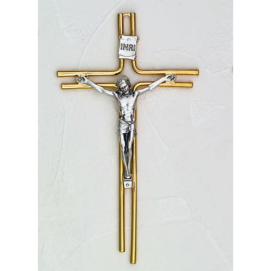 Italian Hanging Crucifix - Gold/Silver Tone