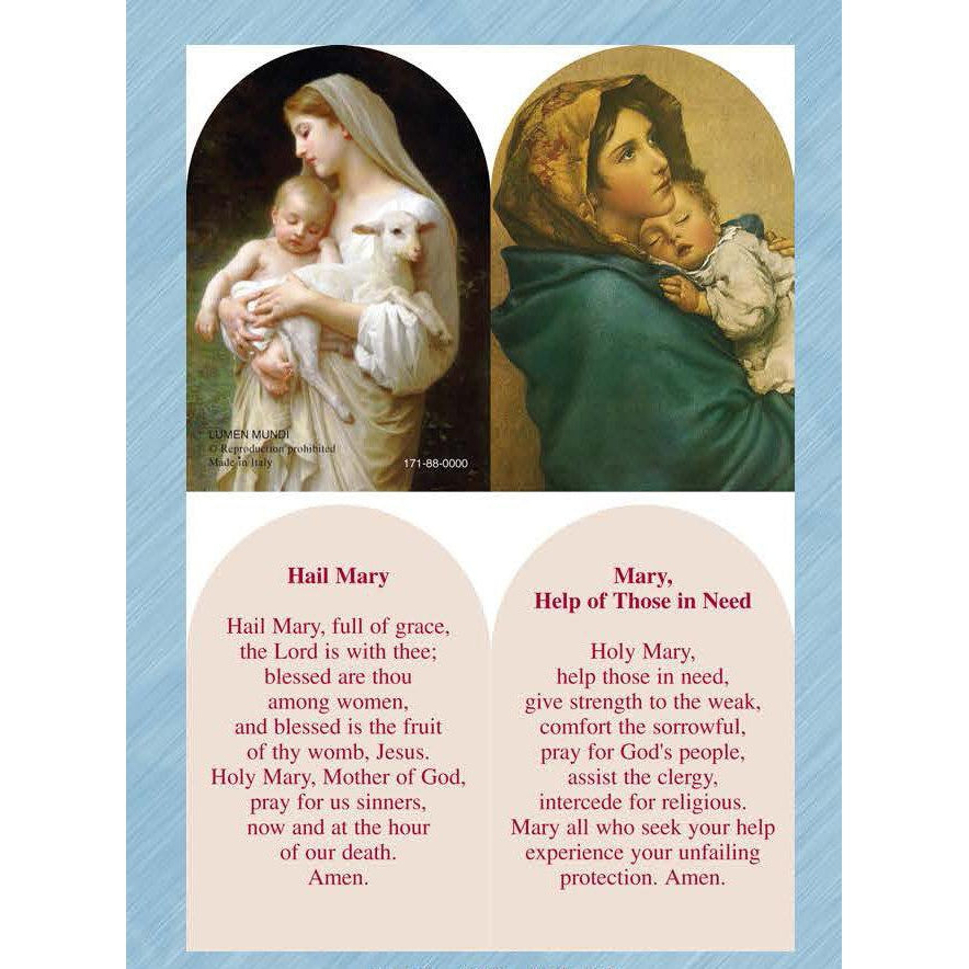 Innocence / Madonna of Way -  Arched Folding PVC Prayer Card - Pack of 25