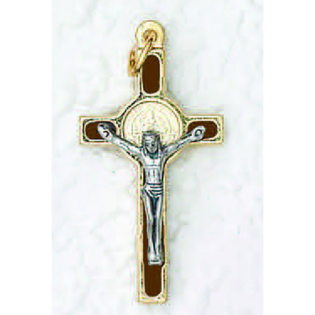 Saint Benedict Gold Tone Enameled Crosses - 10 Options