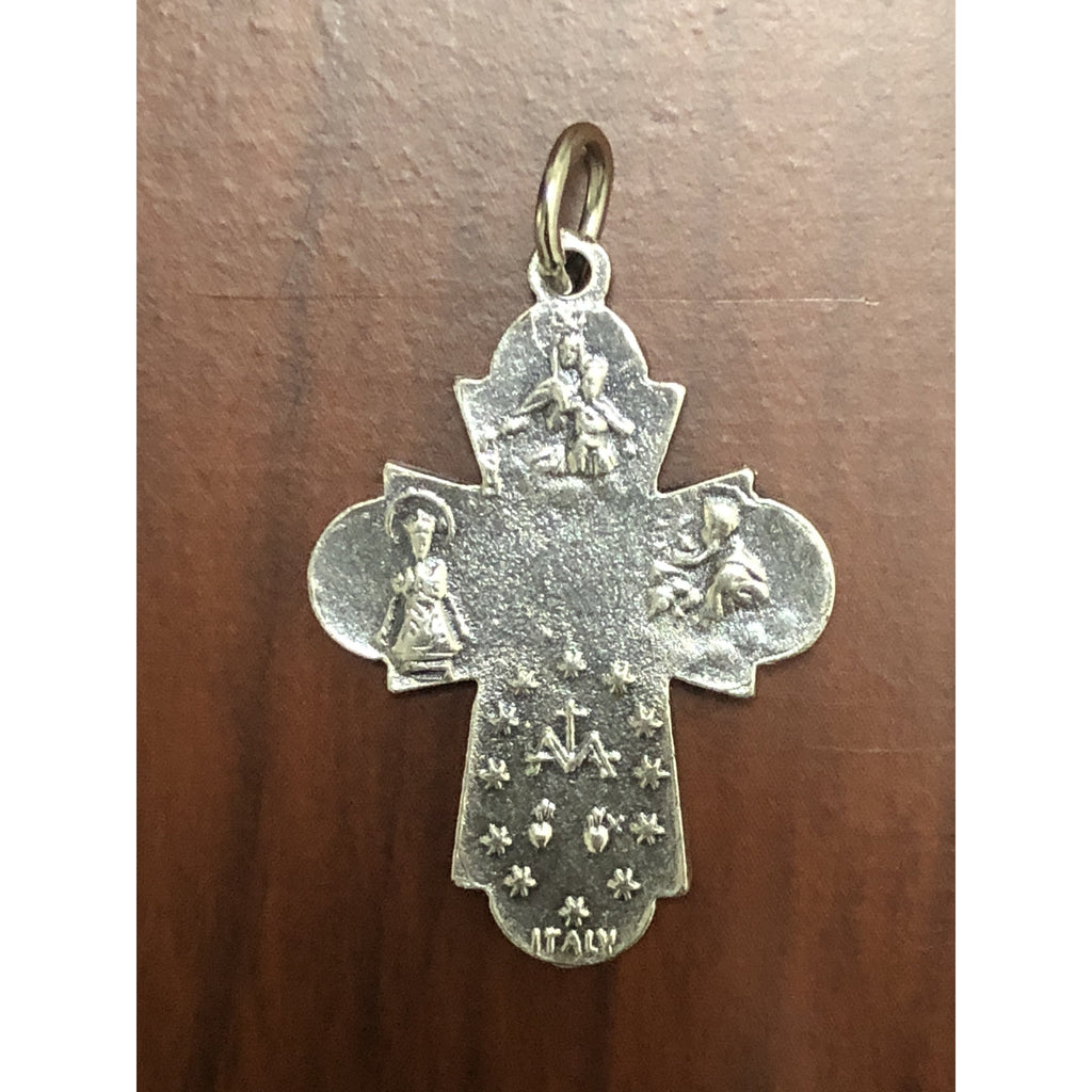 Silver Toned Four Way Cross - Pack of 25