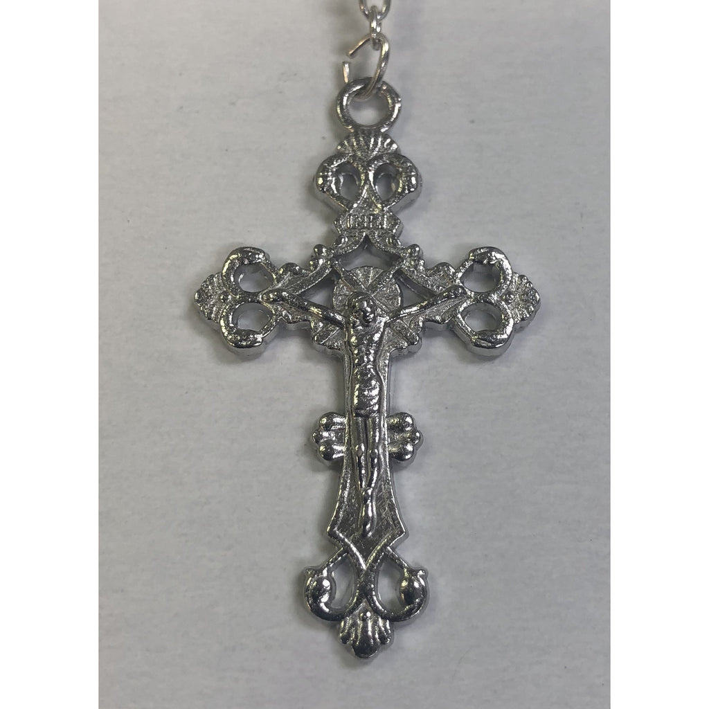 Christmas Rosary- Genuine Crystal 7mm beads with a unique Cloisonné Rondelle our father bead, with mini crystals and imitation pearls.