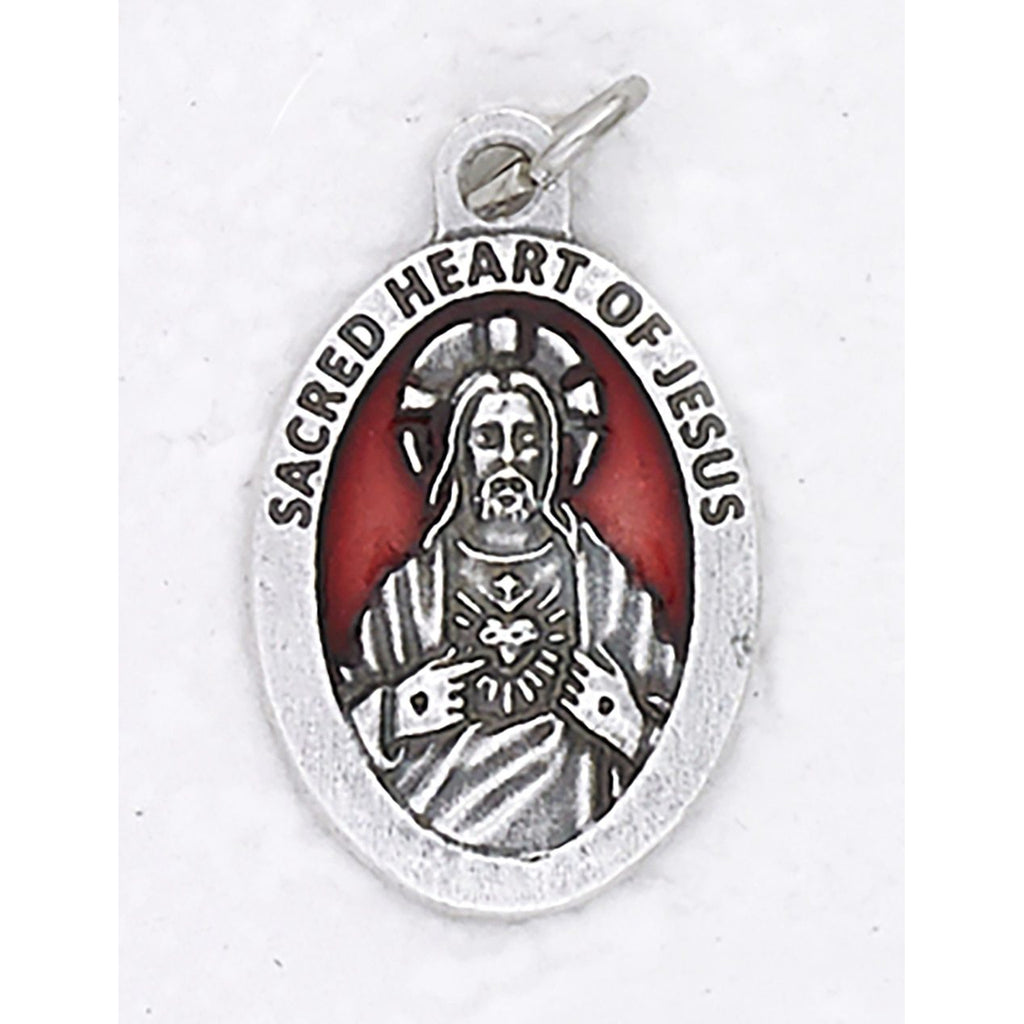 Sacred Heart Premium 1 Inch Enameled Medal - 4 Options