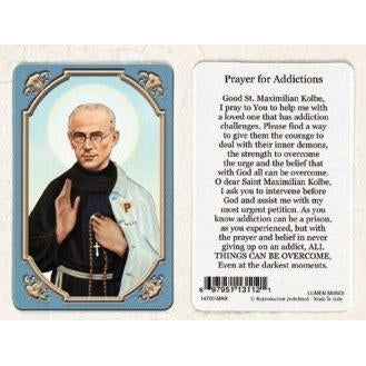 Daily Inspiration Plastic Prayer Card - Saint Max Kolbe - Pack of 25