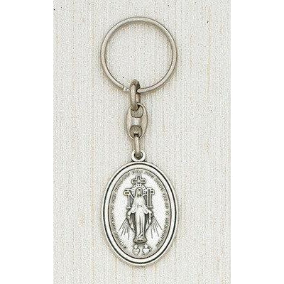 Miraculous Silver Oval Tone Key Ring - Boxed - Pack of 6