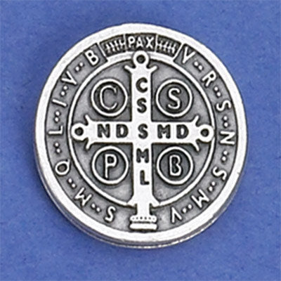 Saint Benedict Lapel Pin - Silver Tone - Pack of 6