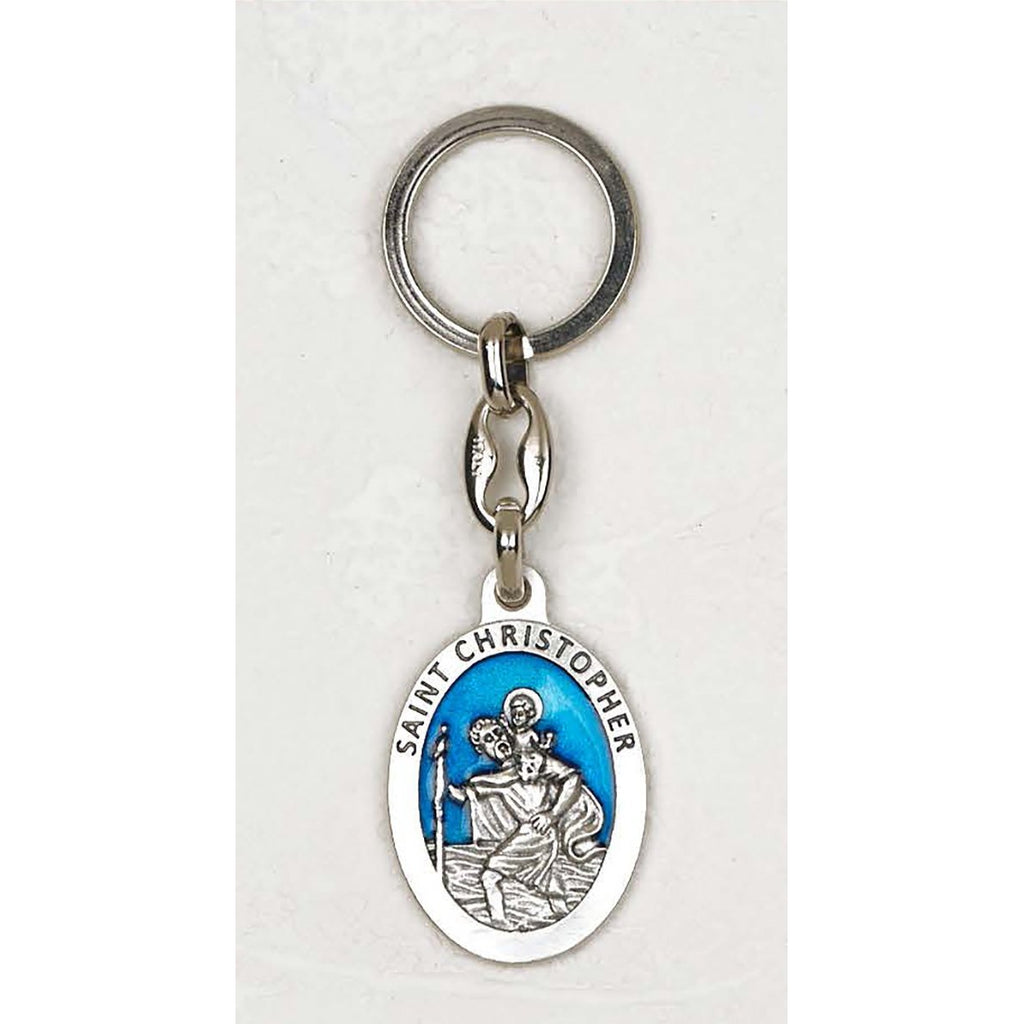Saint Christopher Oval Enameled Key Chain - Pack of 6