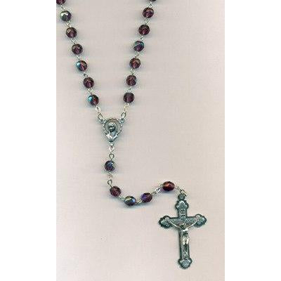 Purple Crystal Mary Rosary