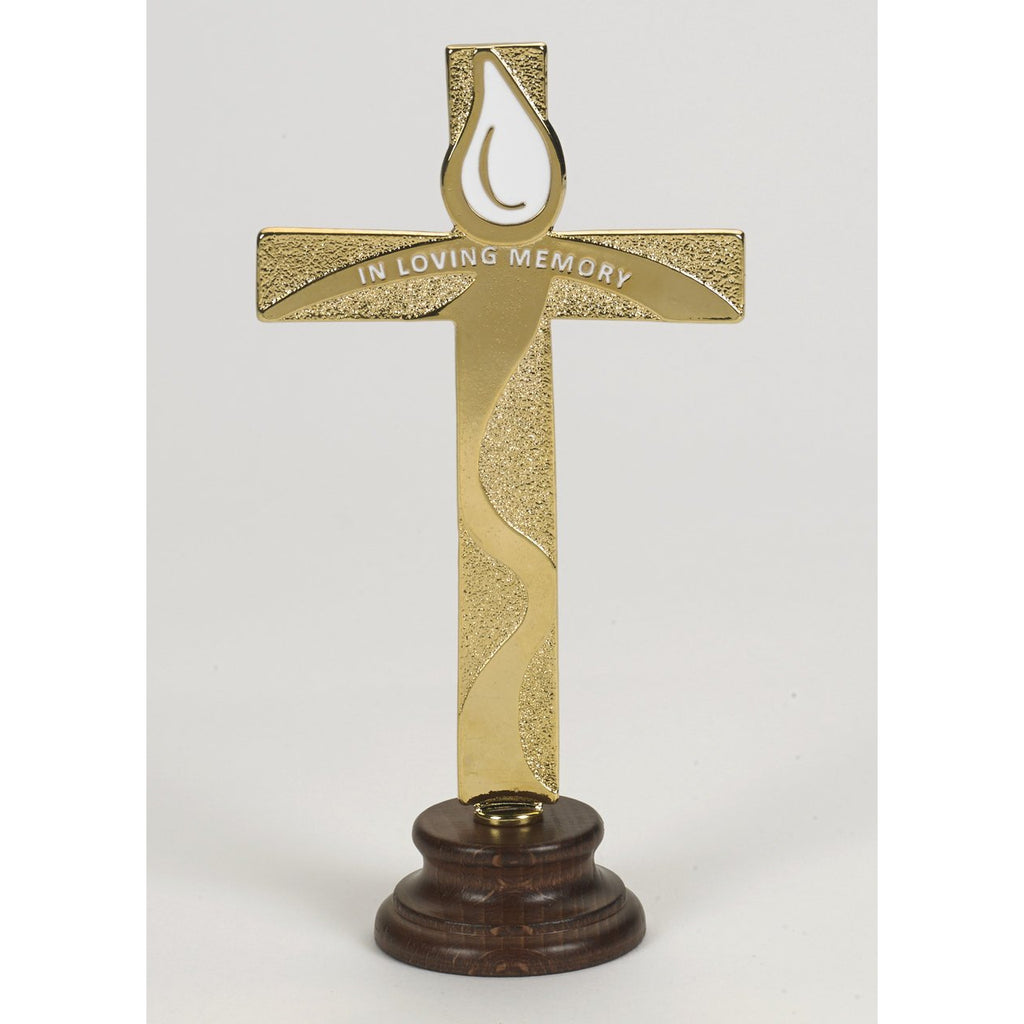In Loving Memory Gold Tone Standing Cross - 2 Options