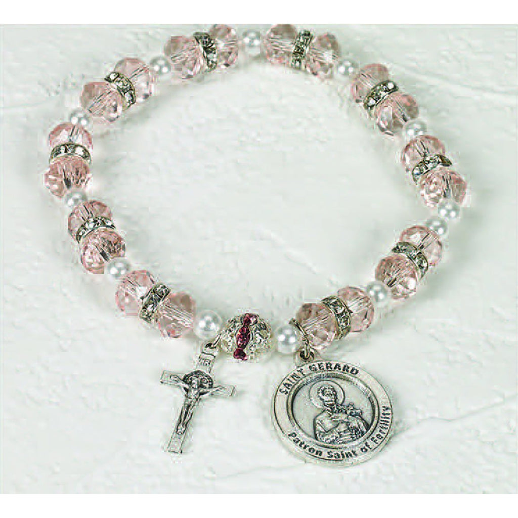 Healing Saint Crystal Rosary Bracelet - St Gerard - Pack of 3