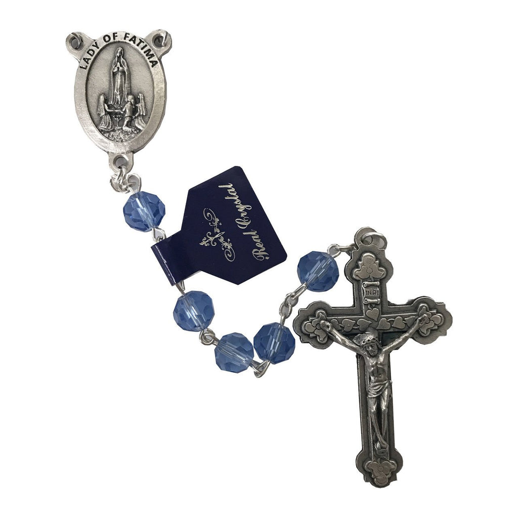 Special Edition Lady of Fatima 100 Year Anniversary Blue Crystal Rosary