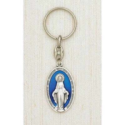 Premium Miraculous Mary Oval Enameled Key Chain - Boxed  - Pack of 6