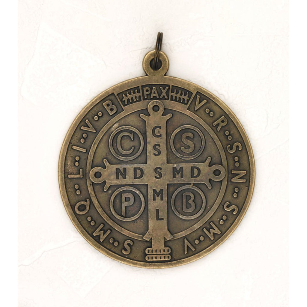 Saint Benedict Large Medal - Bronze Tone