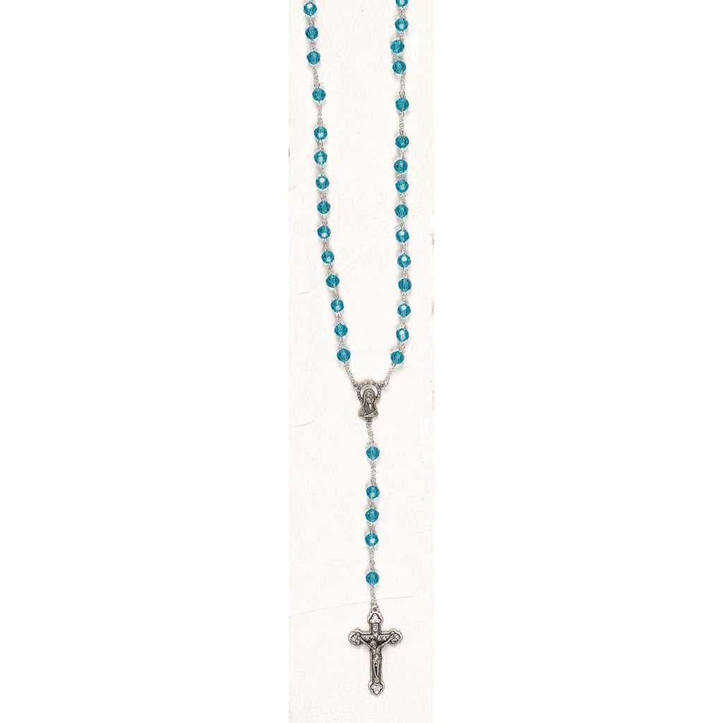 Aqua Crystal Mary Rosary