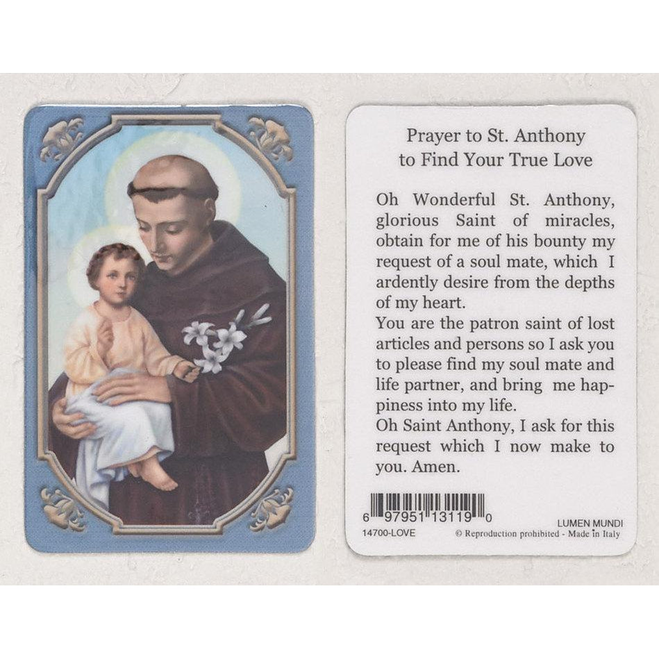 Daily Inspiration Plastic Prayer Card - Saint Anthony - Pack of 25