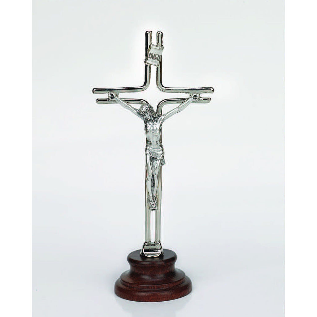 Italian Standing Crucifix - Silver Tone