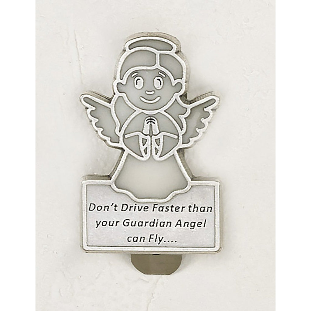 Don't Drive Faster Than Your Guardian Angel Can Fly Glow in the Dark Visor Clip - Pack of 3