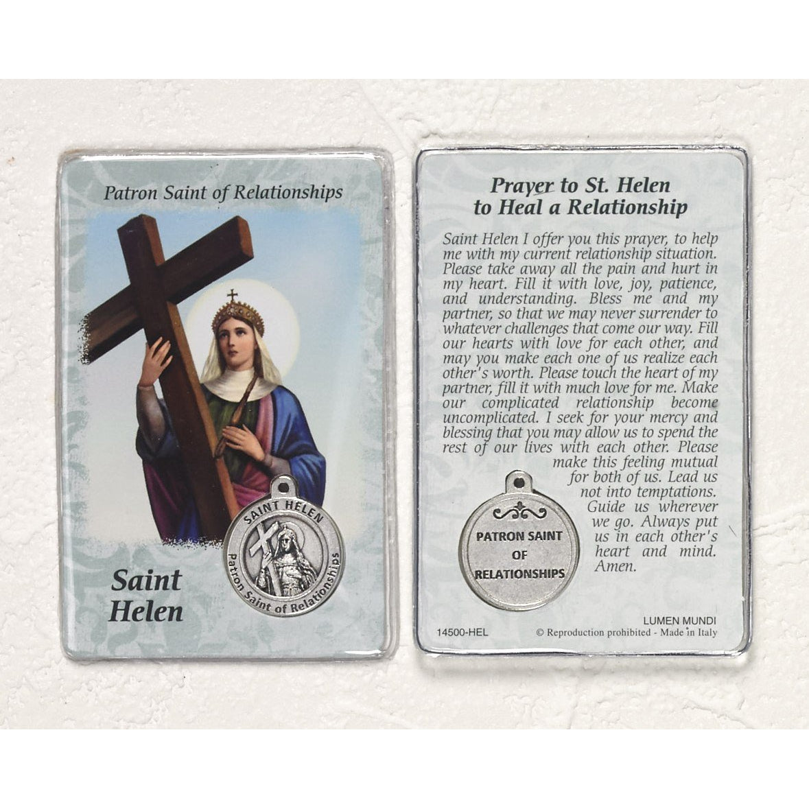 Healing Saint - St Helen Card with Medal – Lumen Mundi