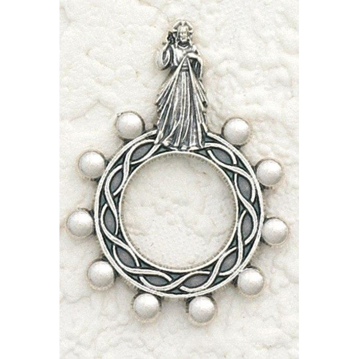 Divine Mercy - Finger Rosary - Silver Tone