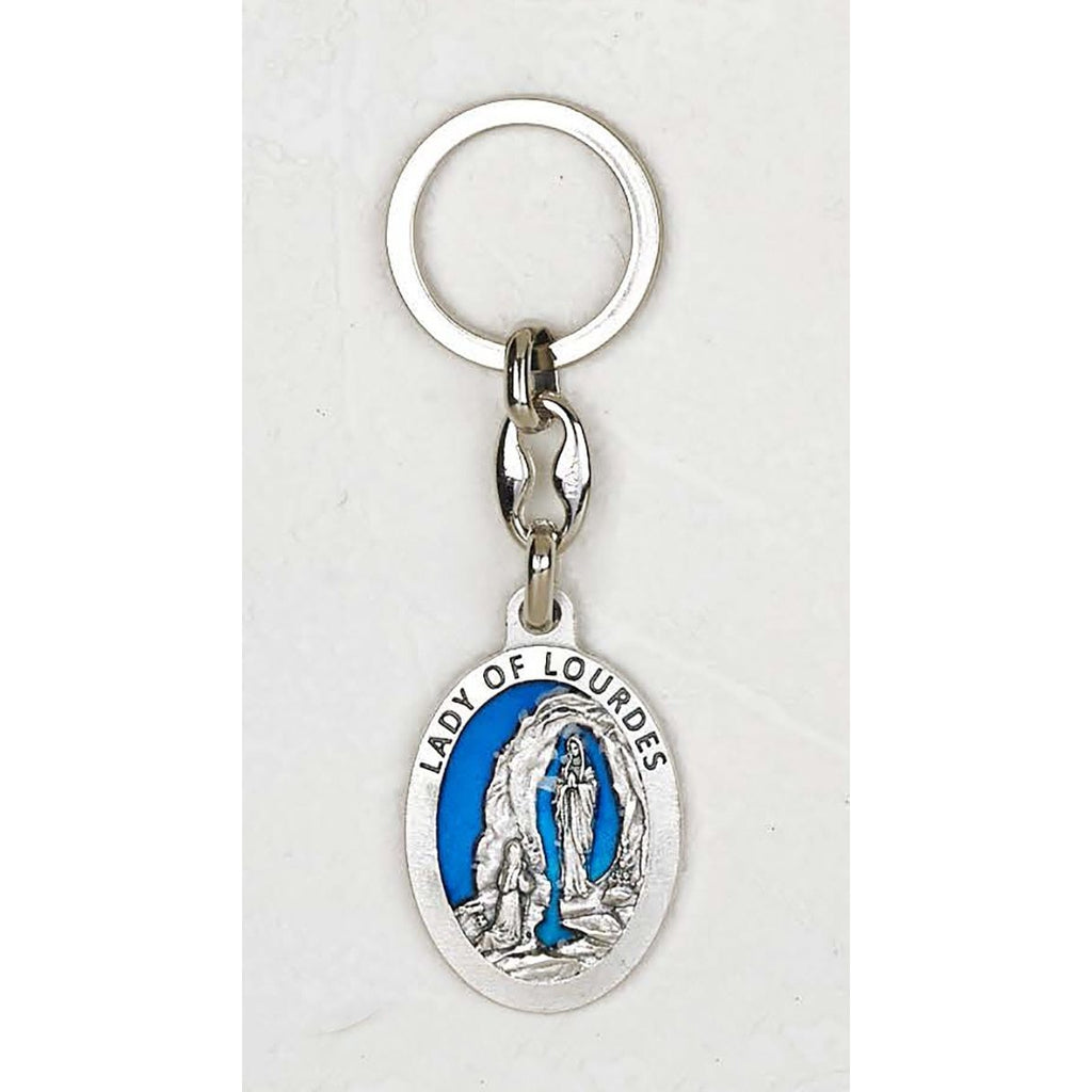 Our Lady of Lourdes Oval Enameled Key Chain - Pack of 6