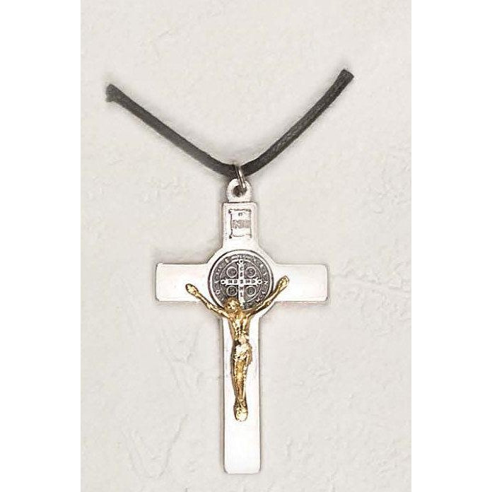 Saint Benedict Silver/Gold Tone Classic Crucifix