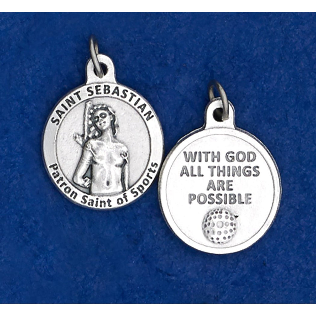 Saint Sebastian Round Sports Medal - Golf - 4 Options