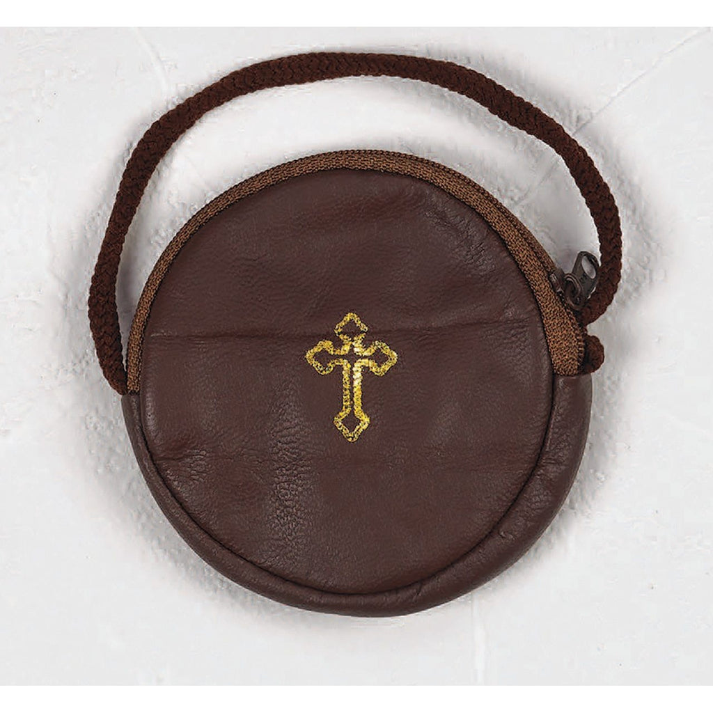 Leather Rosary Case/Burse with cord - Pack of 6 -  3 Colors