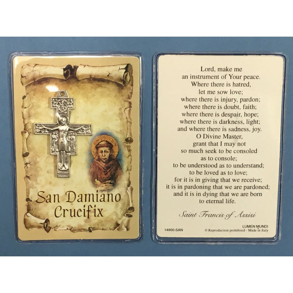 San Damiano Crucifix with Prayer Card - Pack of 12