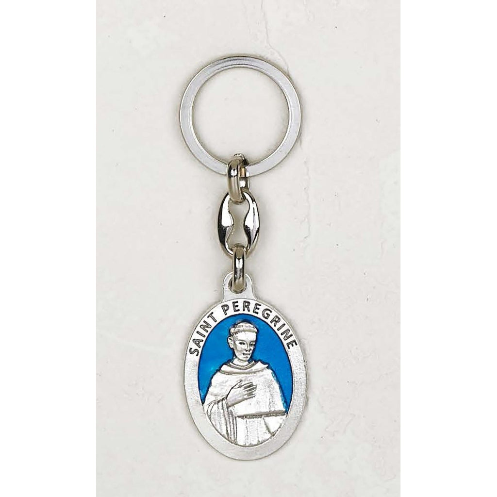 Saint Peregrine Oval Enameled Key Chain - Pack of 6