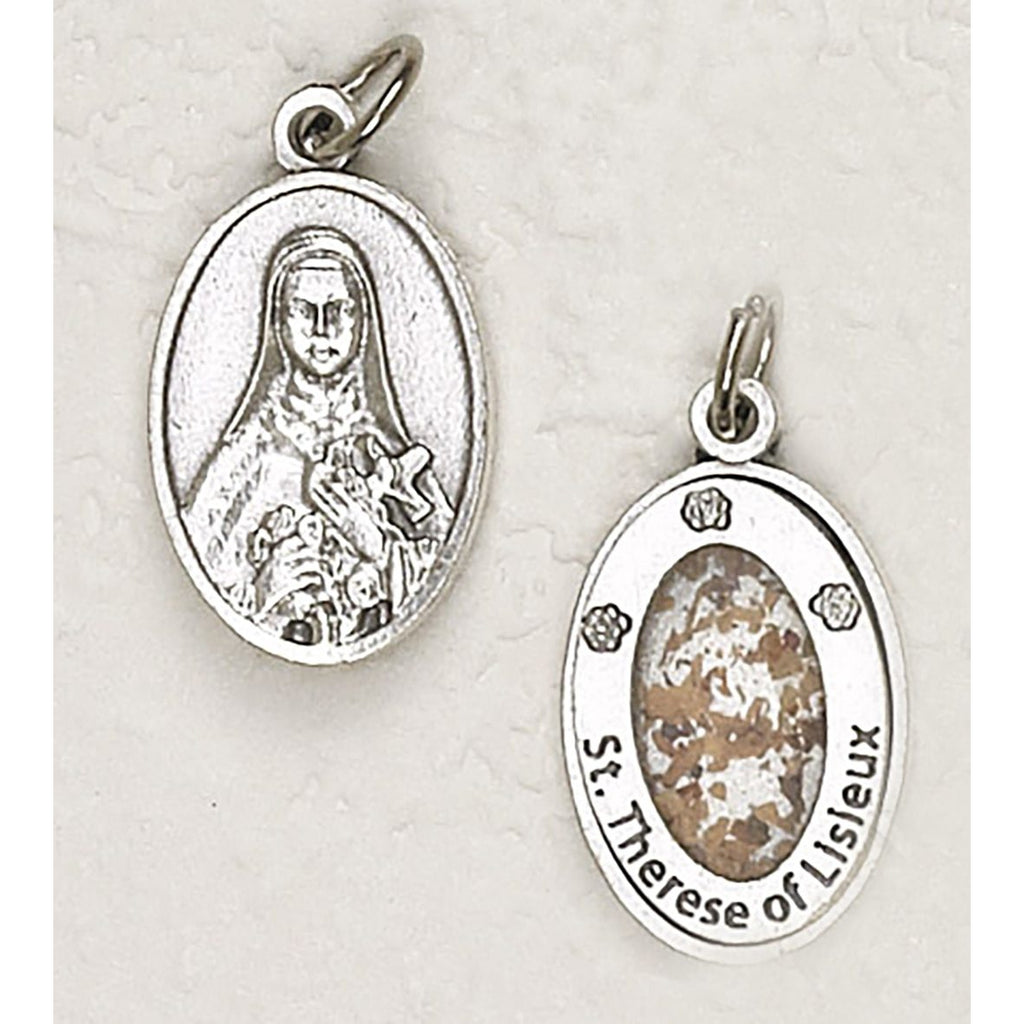 Saint Therese - Flowers- Silver Tone Medal - Pack of 12