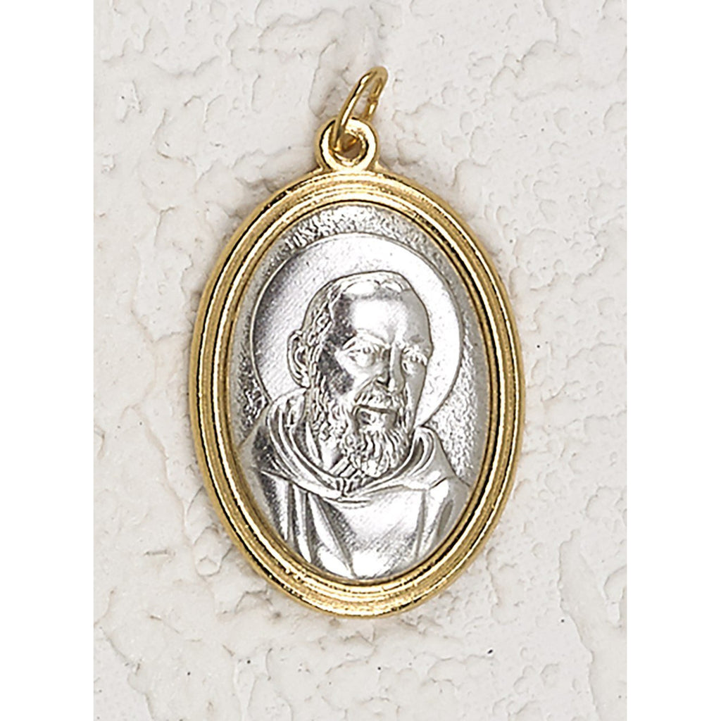 Saint Pio - Silver/Gold Tone 1-1/2 Inch Medal - pack of 12