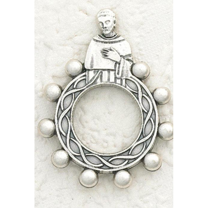 St Peregrine - Finger Rosary - Silver Tone