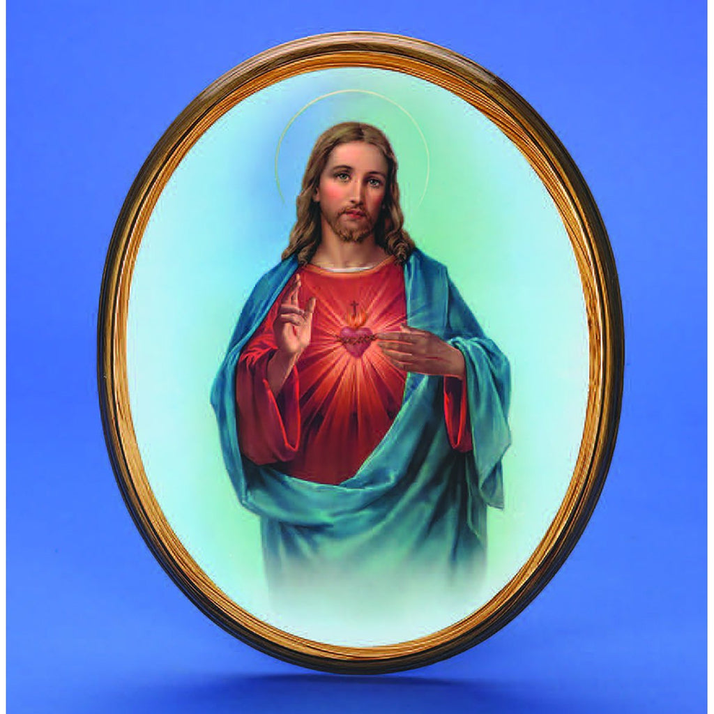 Oval Picture Sacred Heart of Jesus - 2 Sizes