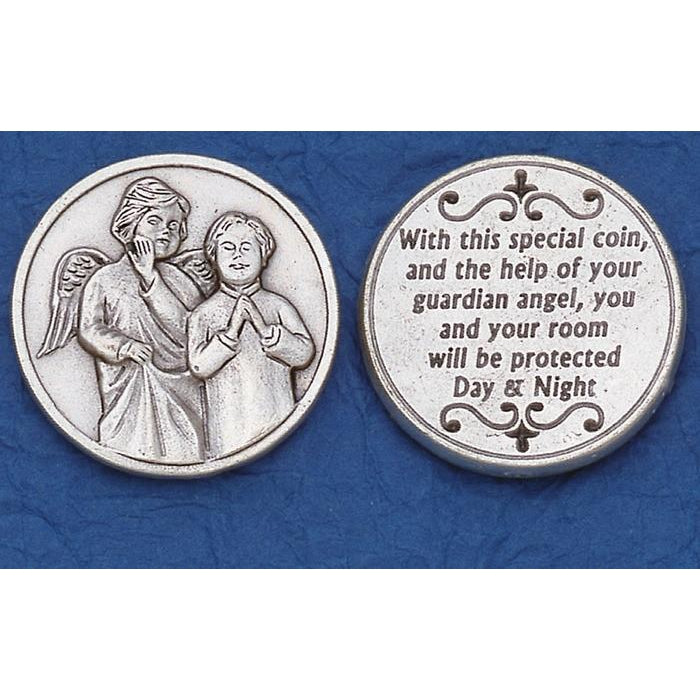 token- Angel with Boy Praying- With this special token_Sold in packs of 25.