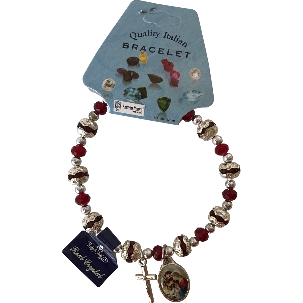 Red Crystal Stretch Nativity Bracelet