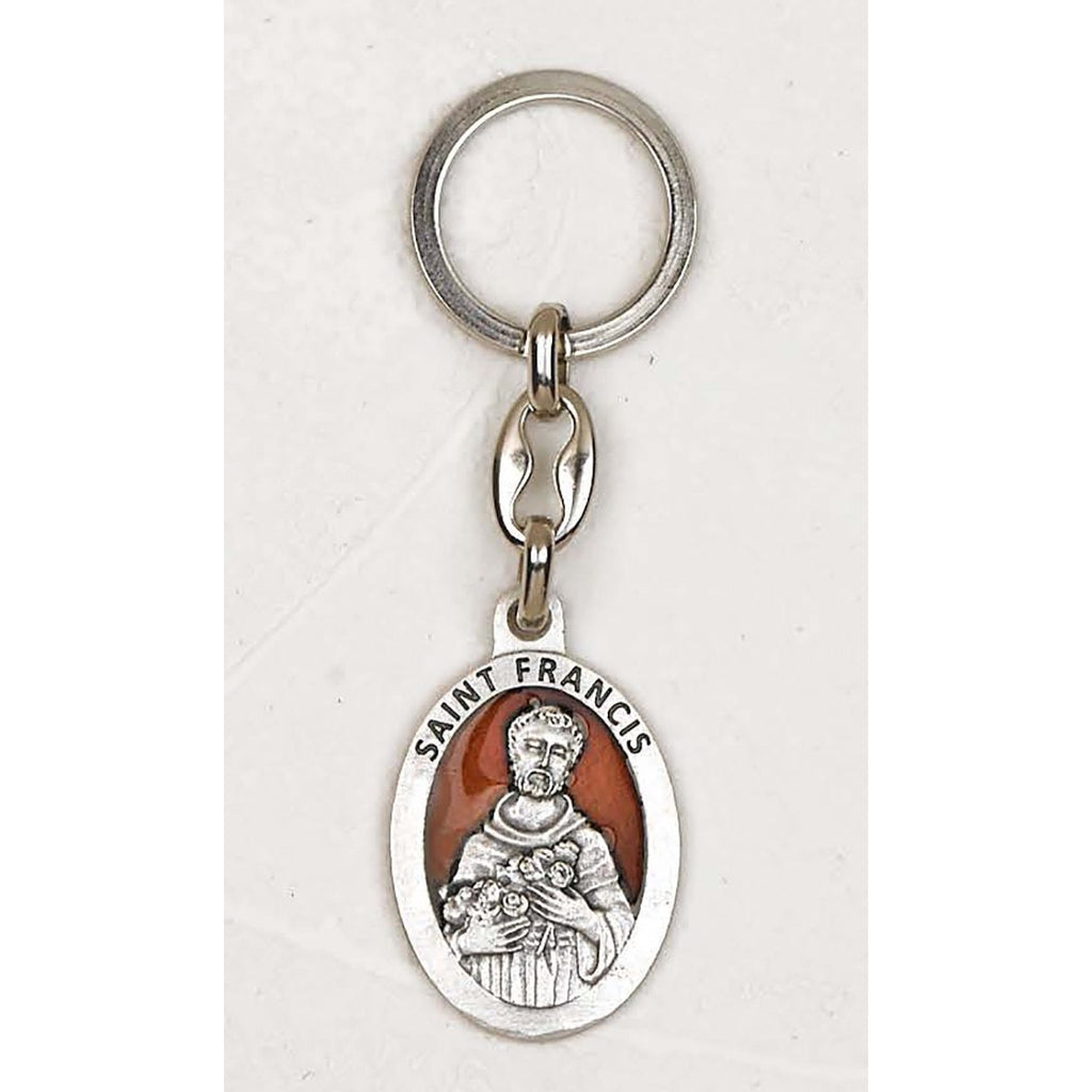Saint Francis Oval Enameled Key Chain - Pack of 6